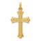 14K Yellow Gold Hollow Cross Pendant Charm Jewelry 34mm x 19mm